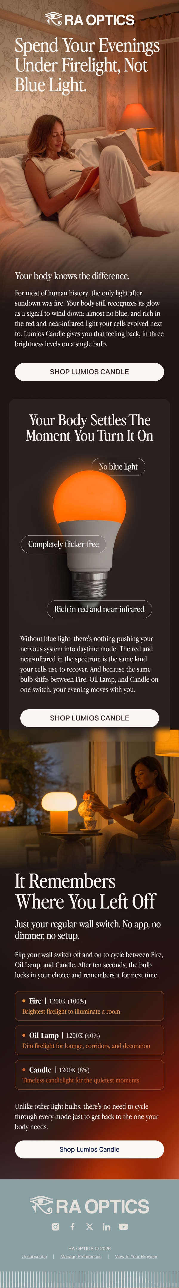 LUMIOS Candle — full LUMIOS email